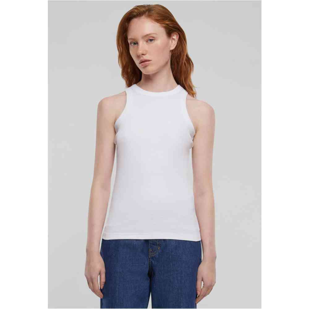 Urban Classics - Racer Back Rib Mouwloze top - Wit